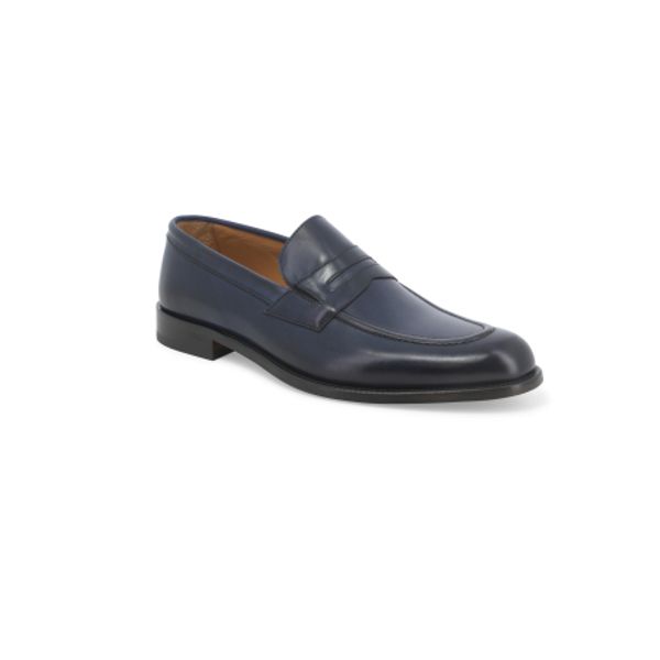 Mocassini uomo melluso classico in pelle blu u90605_3